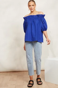 Halcyon Ruched Top - Cobalt