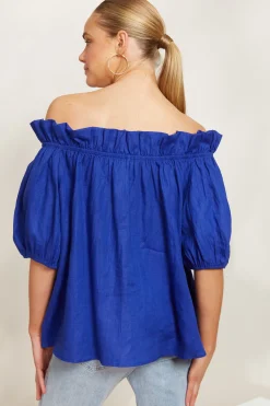 Halcyon Ruched Top - Cobalt