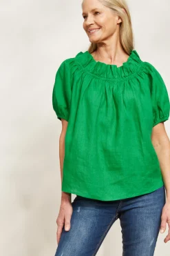 Halcyon Ruched Top - Emerald