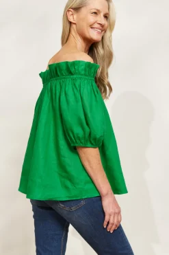 Halcyon Ruched Top - Emerald