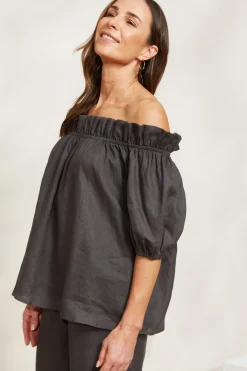 Halcyon Ruched Top - Oyster