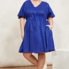 Halcyon Tie Dress - Cobalt