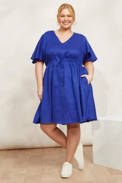Halcyon Tie Dress - Cobalt