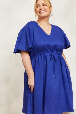 Halcyon Tie Dress - Cobalt