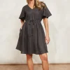 Halcyon Tie Dress - Oyster