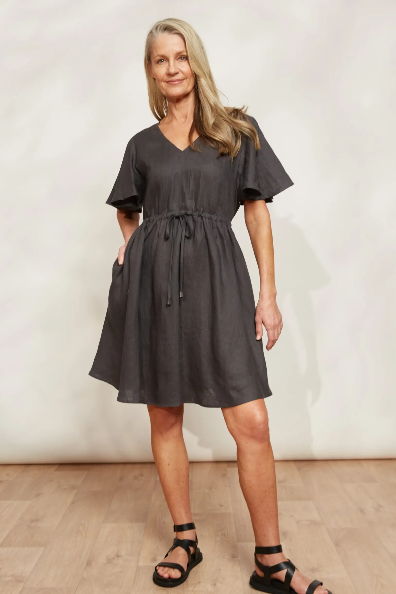 Halcyon Tie Dress - Oyster