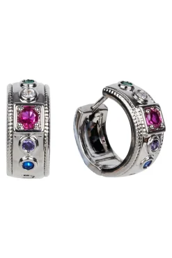 Heritage Earring - Silver Gem