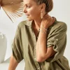 Jovial Raw Earring - Tan Block