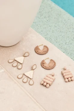 Jovial Raw Earring - Tan Block