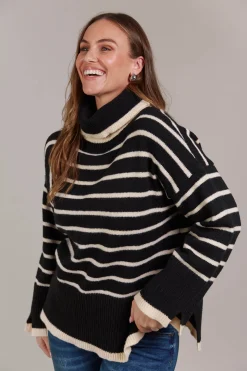 Katana Roll Neck Knit - Black