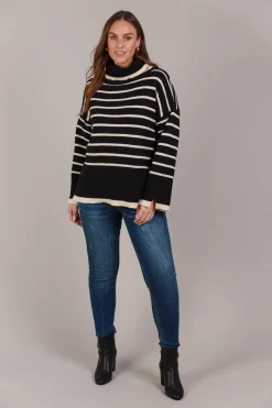Katana Roll Neck Knit - Black