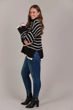 Katana Roll Neck Knit - Black