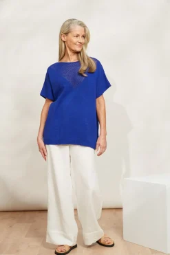 La Sable Knit Top - Cobalt