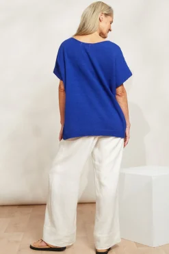 La Sable Knit Top - Cobalt