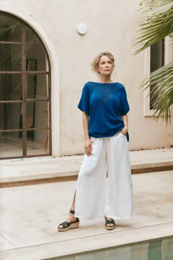 La Sable Knit Top - Cobalt
