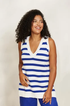 La Sable Knit Vest - Cobalt