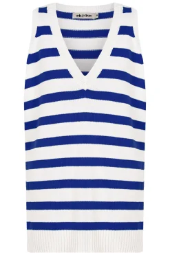 La Sable Knit Vest - Cobalt