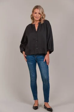 Laax Button Blouse - Black
