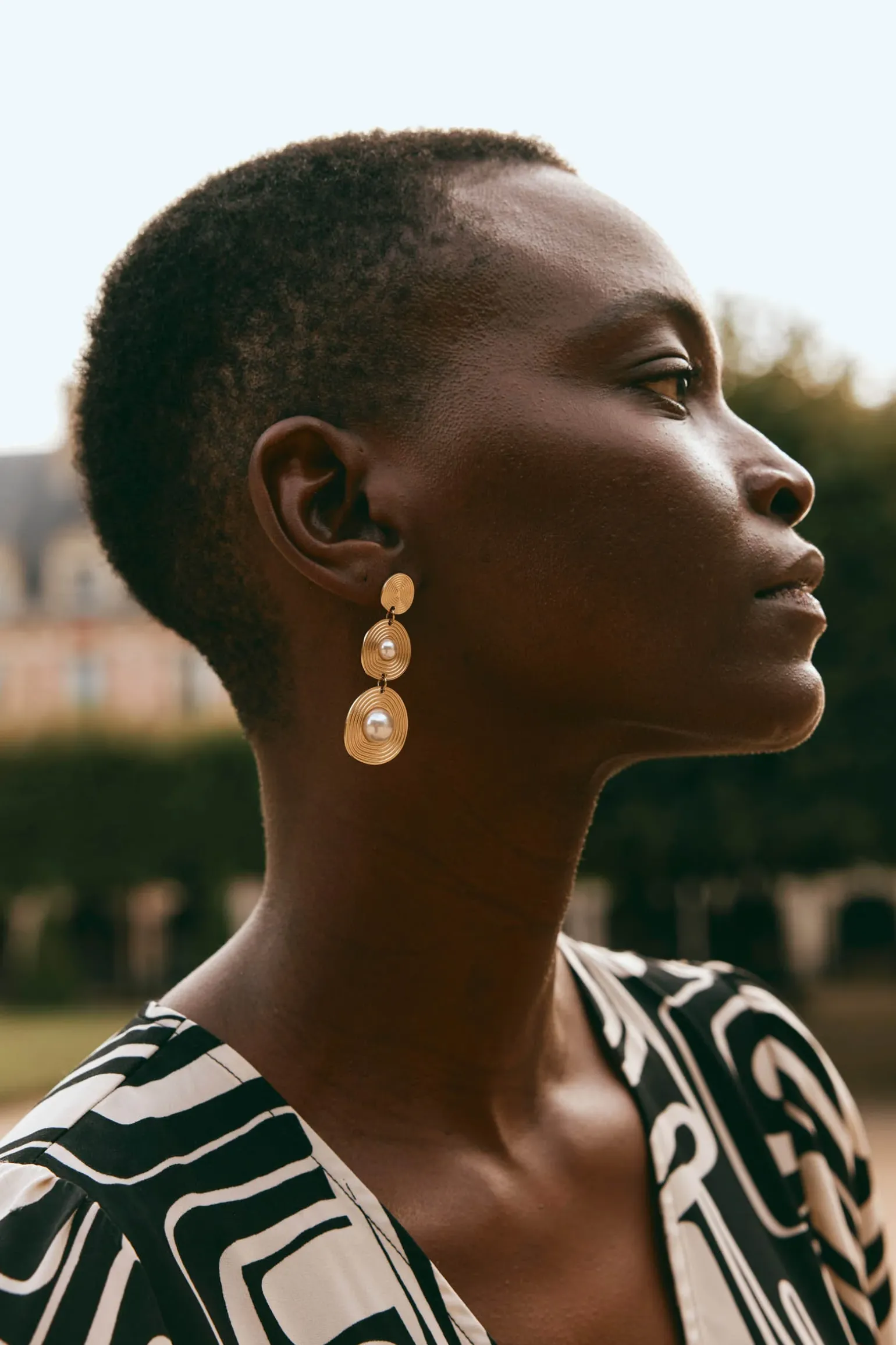Laax Pearl Earring - Swirl
