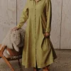 Laax Shirt Dress - Chartreuse