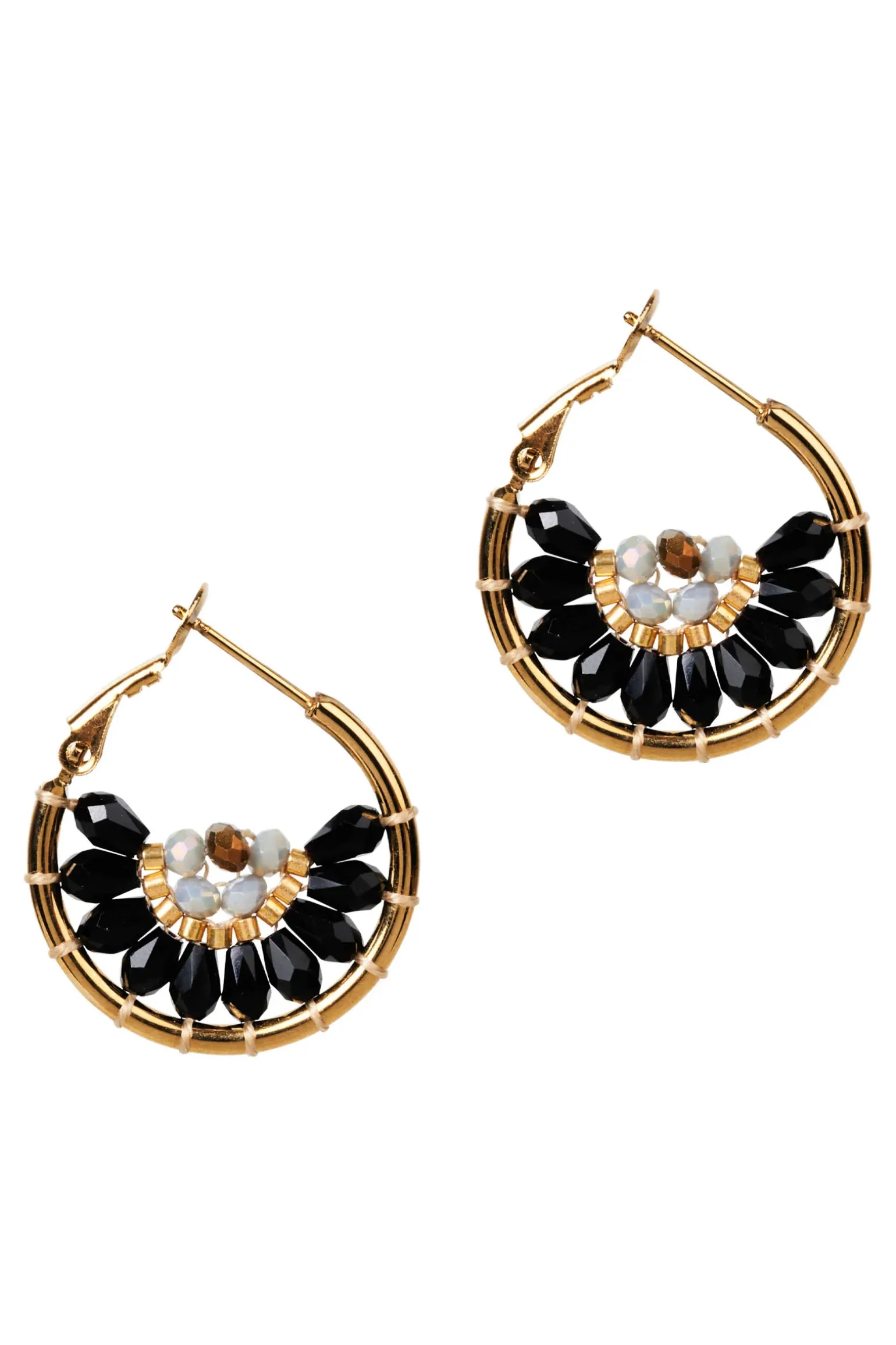 Manta Round Earring - Black