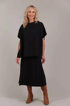 Masa Knit Poncho - Black