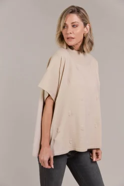 Masa Knit Poncho - Ecru