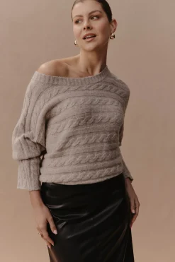Merano Cable Knit - Flax