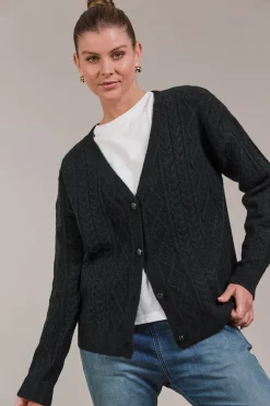 Merano Crop Cardigan - Char
