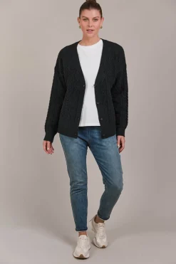 Merano Crop Cardigan - Char