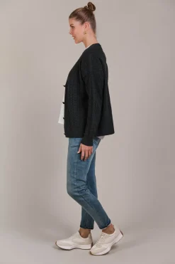 Merano Crop Cardigan - Char