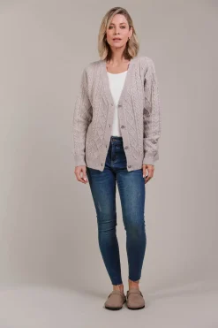 Merano Crop Cardigan - Flax