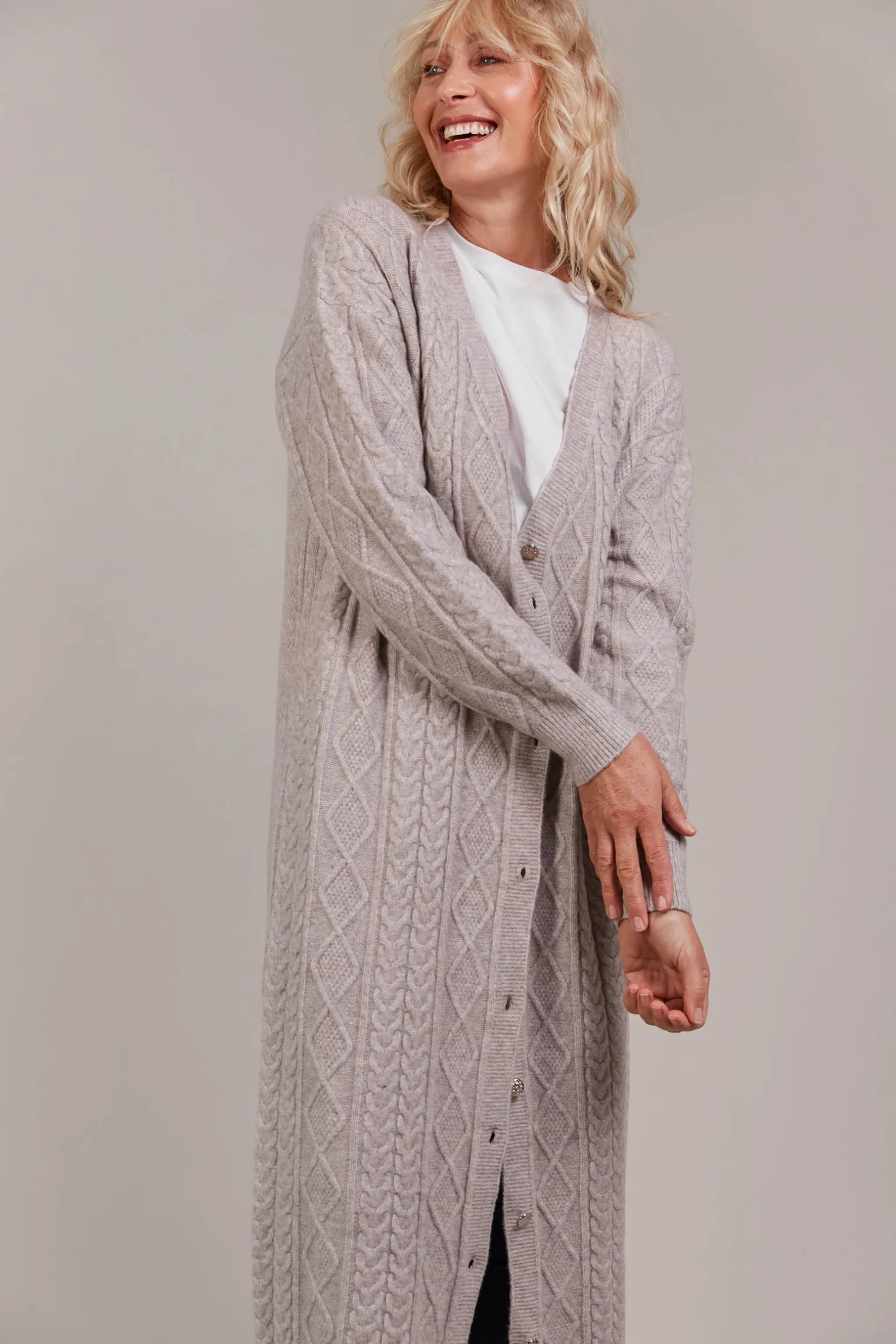 Merano Maxi Cardigan - Flax