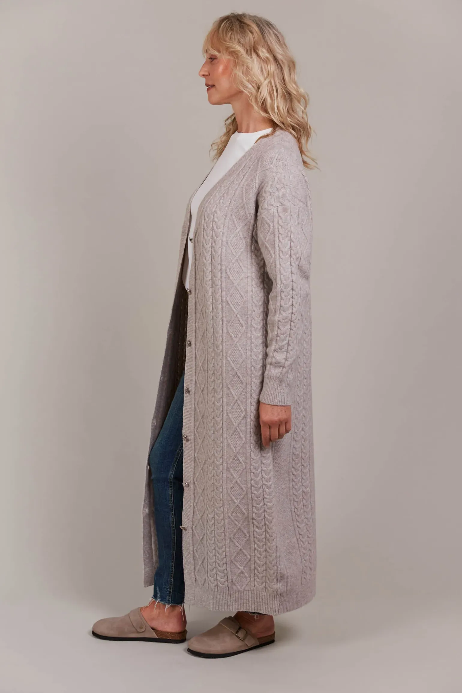 Merano Maxi Cardigan - Flax