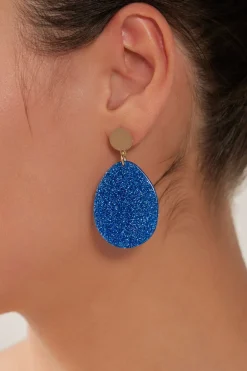 Merry Oval Earring - Cobalt