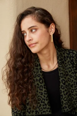 Meta Earring - Gold Rectangle