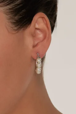 Mizu Pearl Earring - Silver