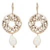 Nakako Pearl Earring - Gold Circle