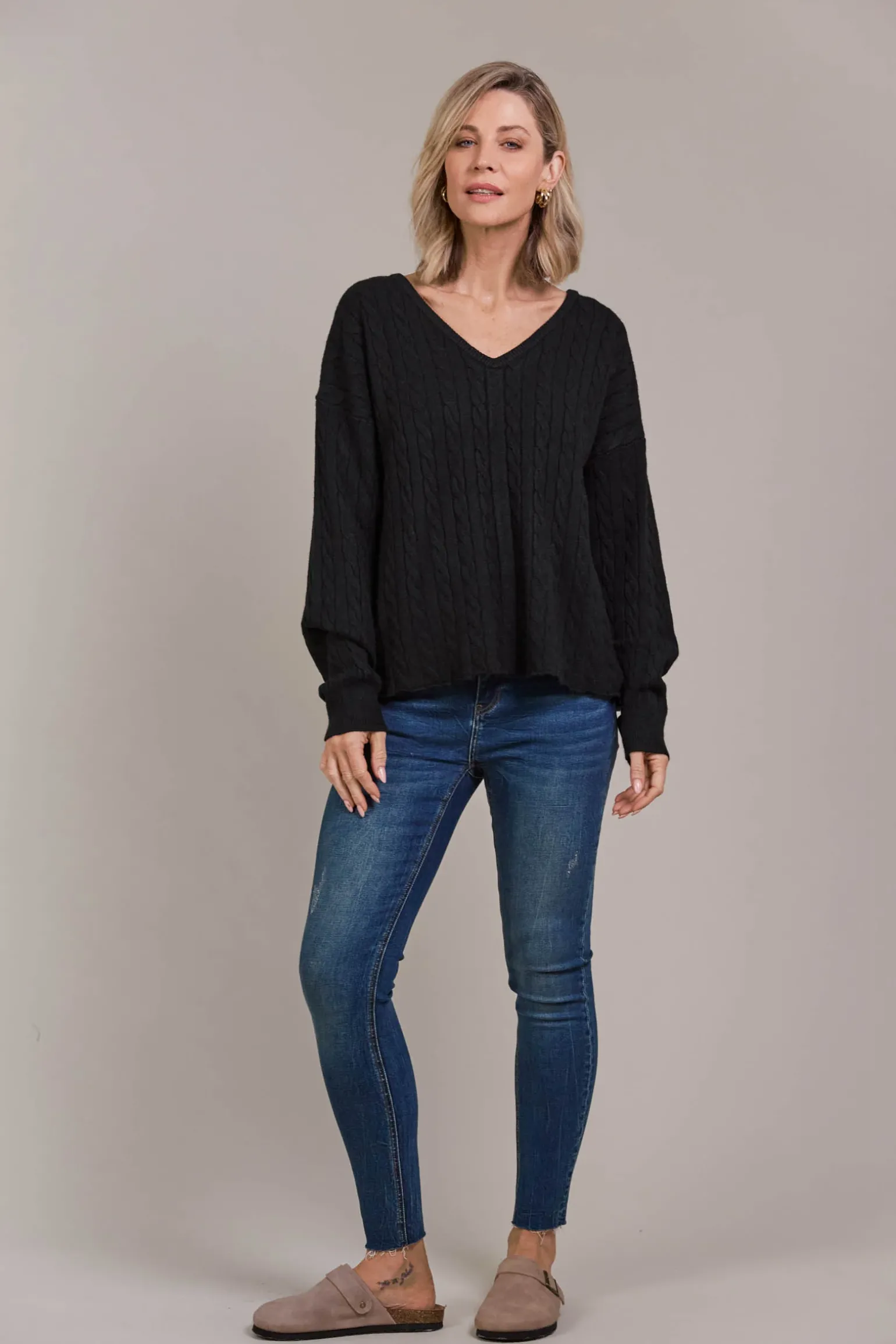 Palmer Cable Knit - Black