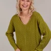 Palmer Cable Knit - Chartreuse