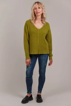 Palmer Cable Knit - Chartreuse