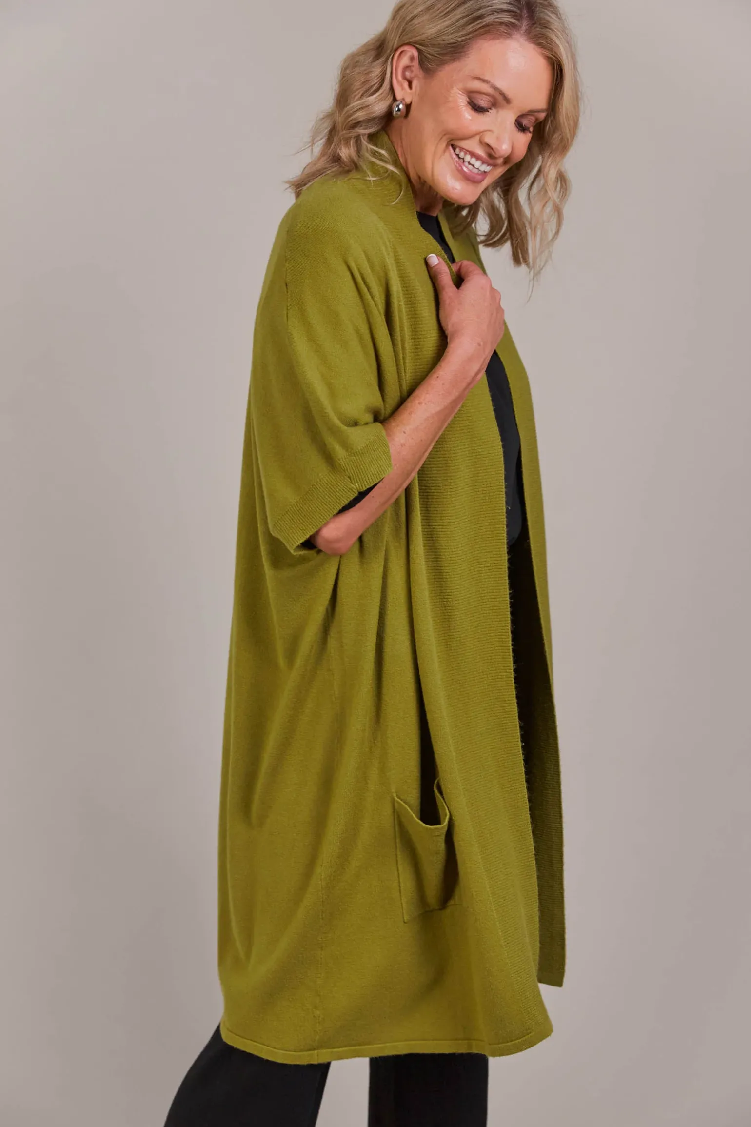 Palmer Vest Cardigan - Chartreuse