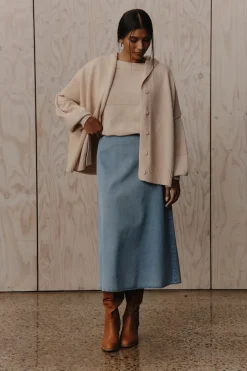 Pepi Denim Midi Skirt - Denim