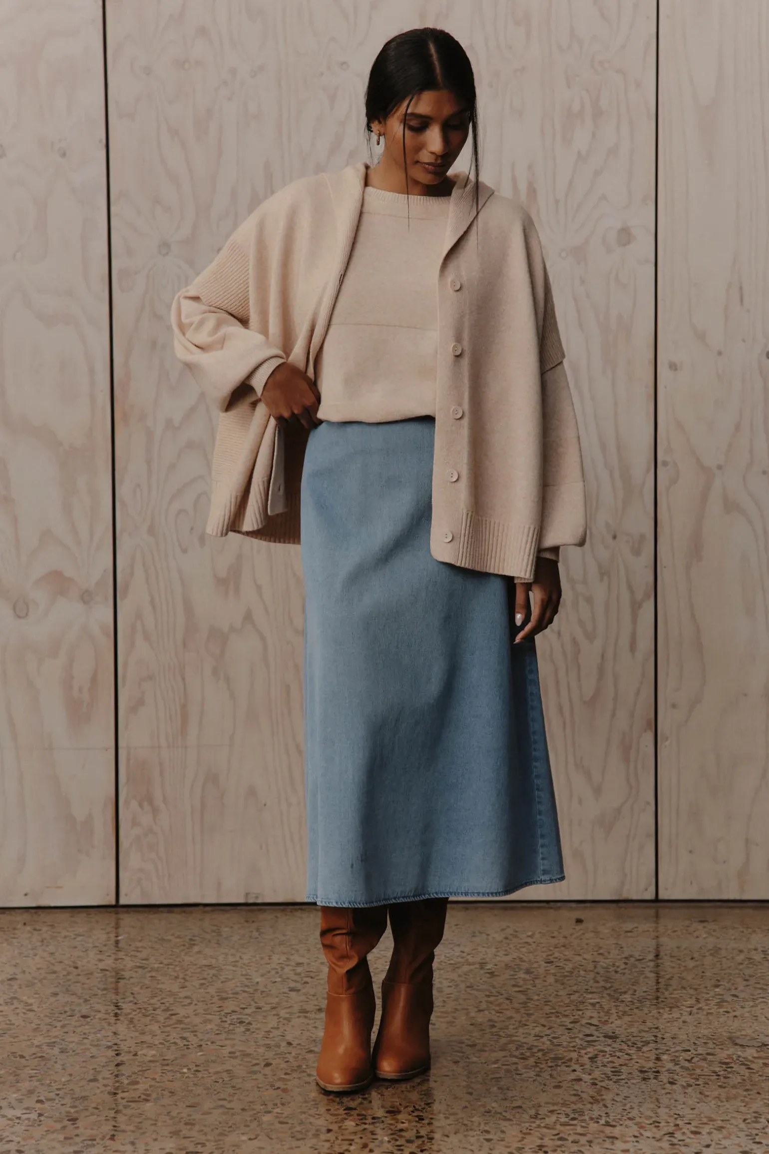 Pepi Denim Midi Skirt - Denim