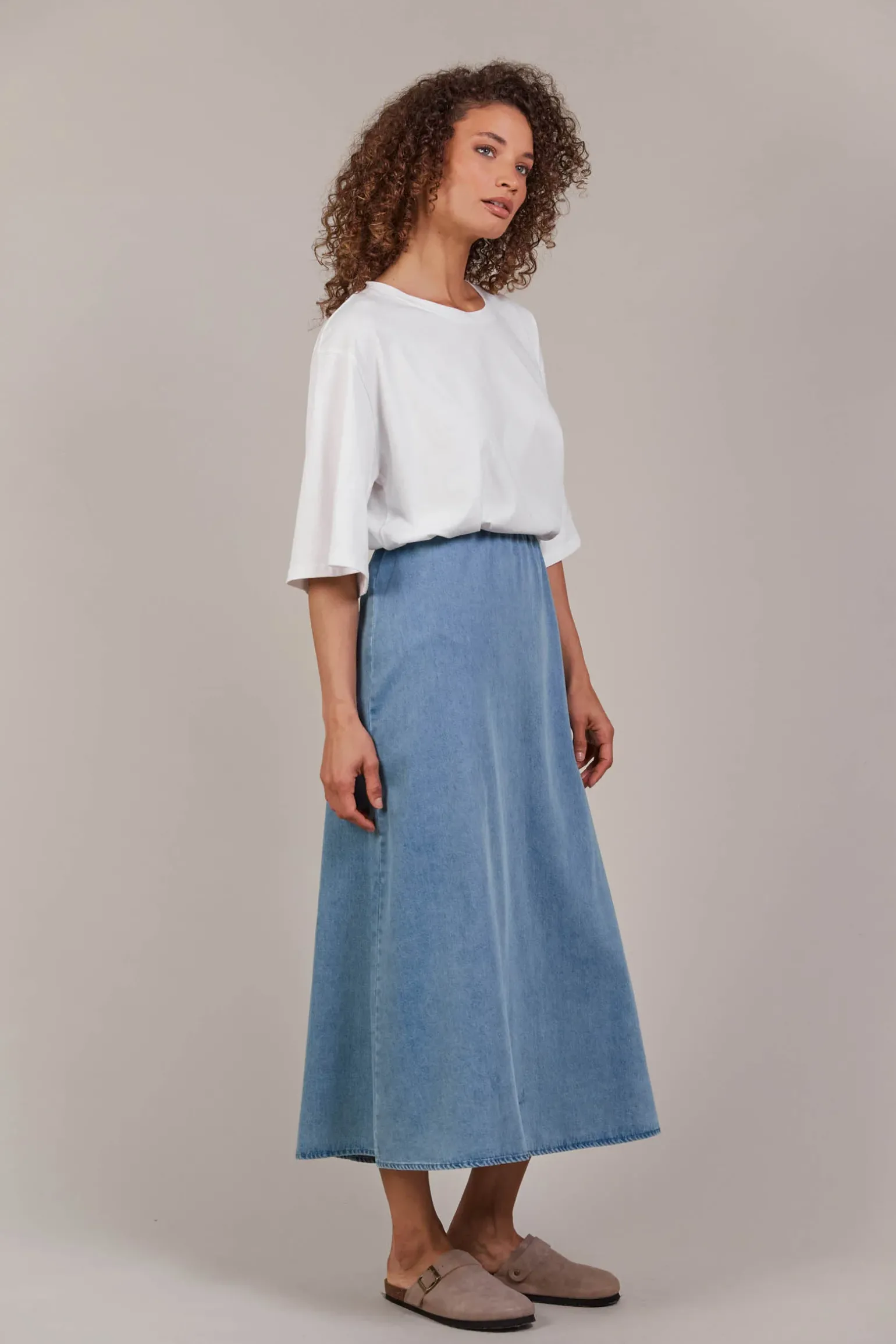 Pepi Denim Midi Skirt - Denim