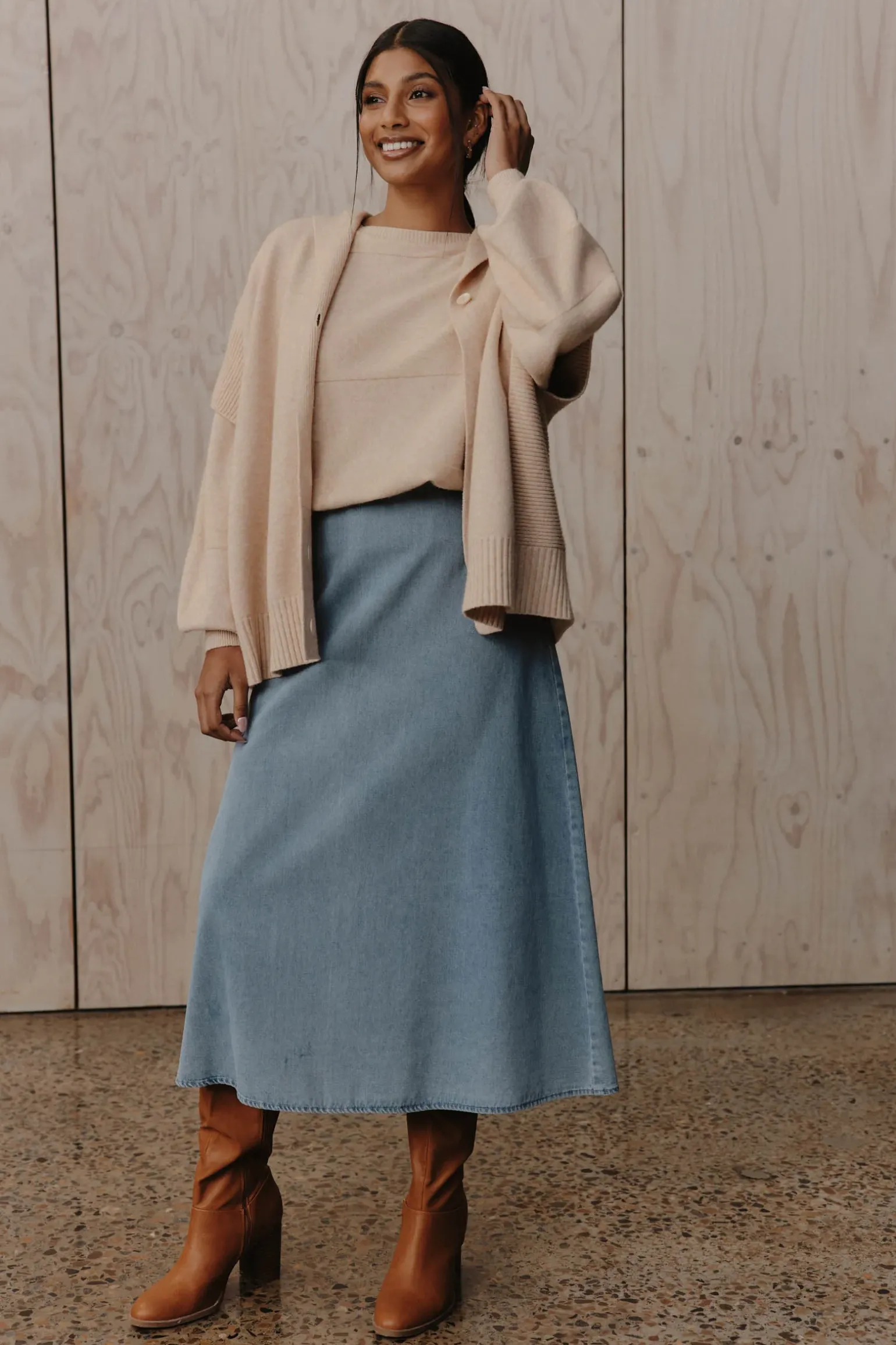 Pepi Denim Midi Skirt - Denim