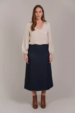 Pepi Denim Midi Skirt - Oxford
