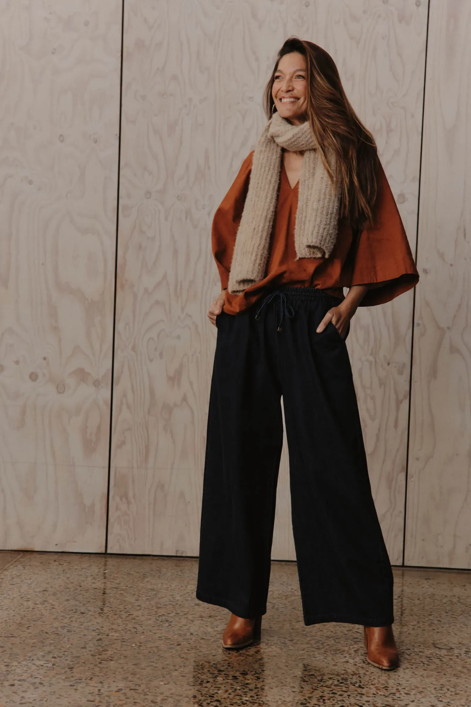 Pepi Wide Denim Pant - Oxford