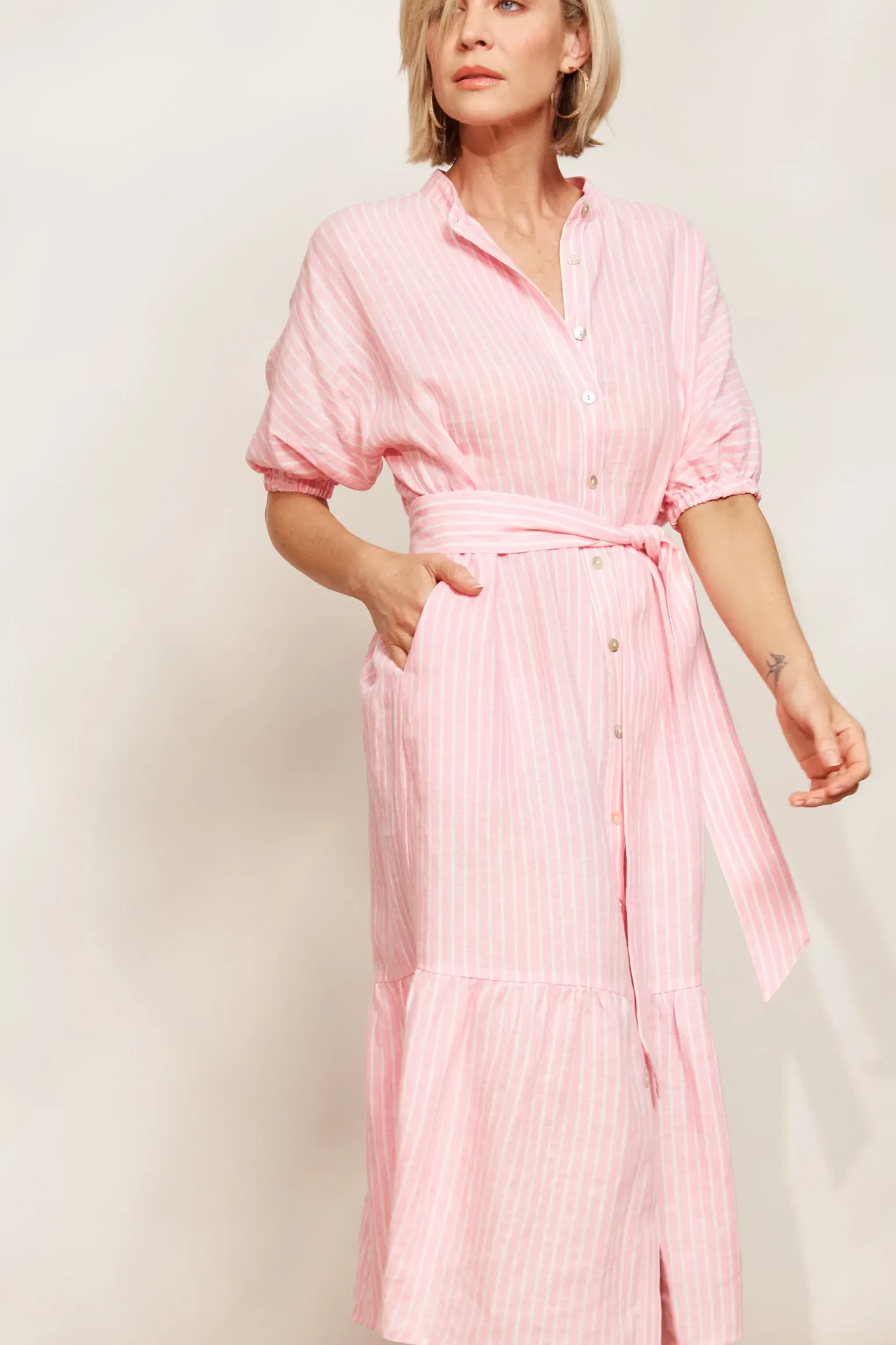Sojourn Stripe Dress - Cameo