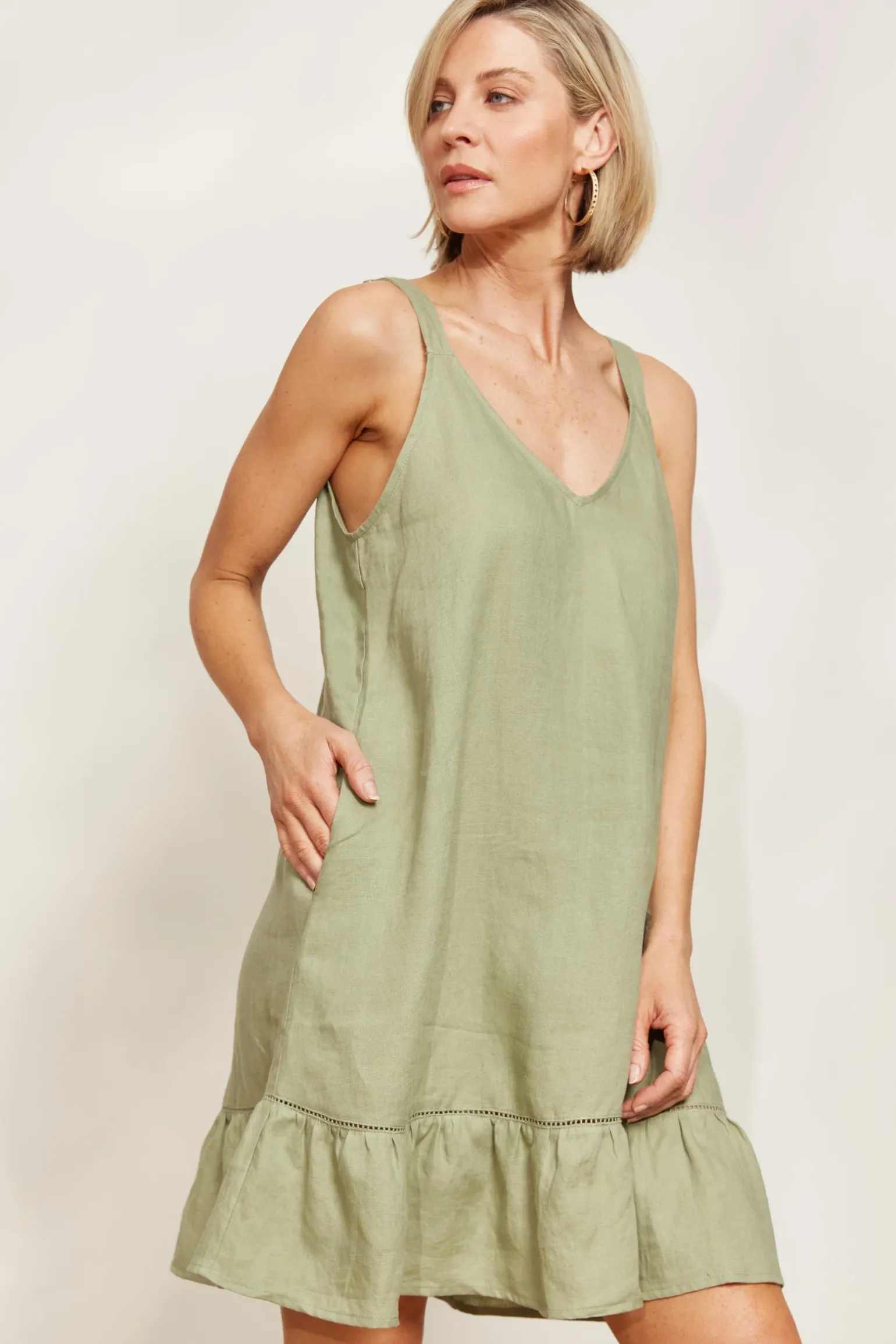 Sojourn Tank Dress - Aloe